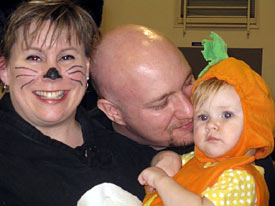 Easter egg hunt with family